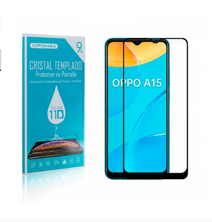 Cristal templado Full Glue 11D Premium Oppo A16 Protector de Pantalla Curvo Negro