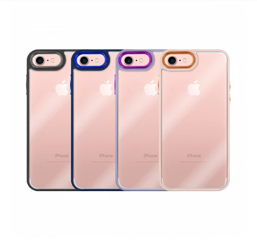 Funda Premium Antigolpe Transparente para iPhone 8 Borde Cámara/ Aluminio 6 Color