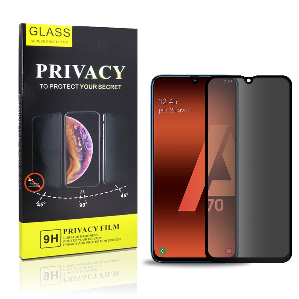 Cristal templado Privacidad Samsung Galaxy A70/A12 Protector de Pantalla 5D Curvo
