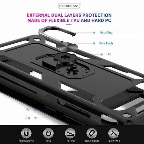 Funda Aluminio Antigolpe Xiaomi Mi 12 Lite con Imán y Soporte de Anilla 360 - Imagen 4