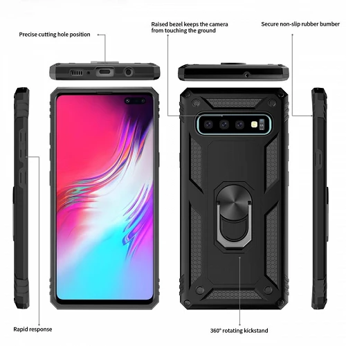Funda Aluminio Antigolpe Huawei P Smart Z con Imán y Soporte de Anilla 360º - Imagen 2