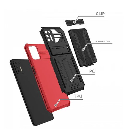 Funda Rock Anti-Golpe Tarjetero y Soporte para Oppo A54 4G - 4 Colores - Imagen 2