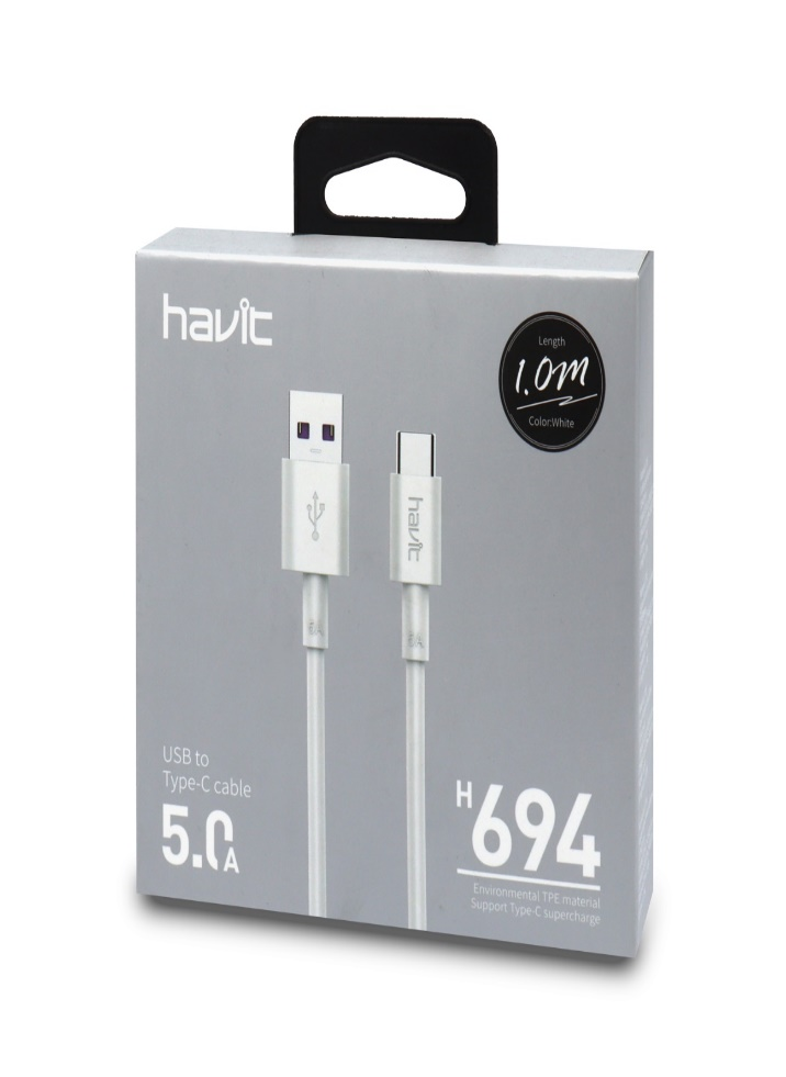 Cable Tipo C 1.0m 5A De Carga H694 Blanco