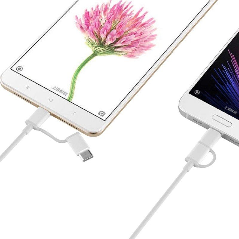 Cable USB 2.0 Xiaomi SJV4083TY/ USB Macho - Micro USB Macho/ USB Tipo-C Macho/ 30cm/ Blanco - Imagen 2