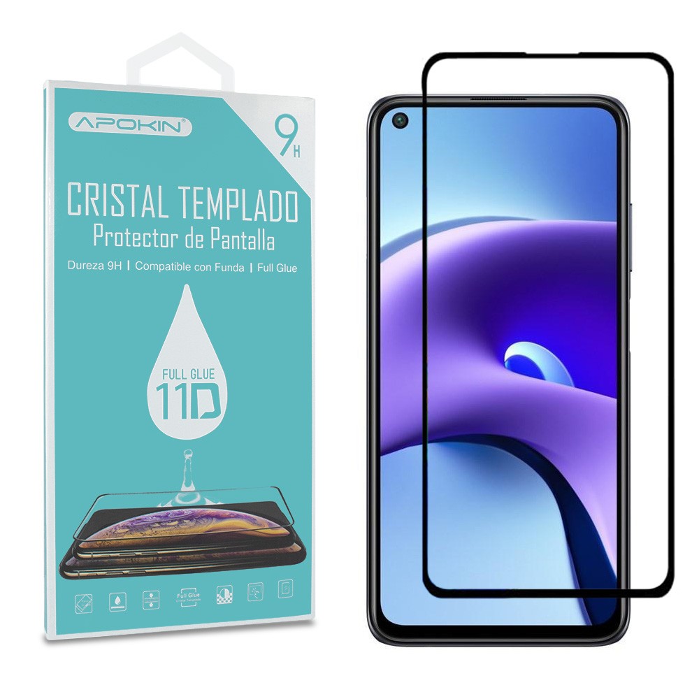 Cristal templado Full Glue 11D Premium Xiaomi Redmi Note 9T 5G Protector de Pantalla Curvo Negro