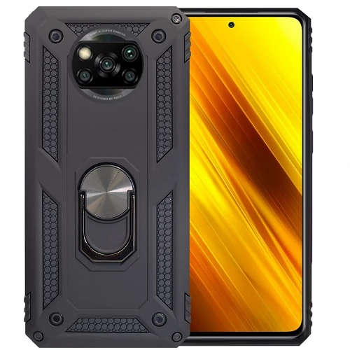 Funda Aluminio Antigolpe Xiaomi Pocophone M4 Pro con Imán y Soporte de Anilla 360º